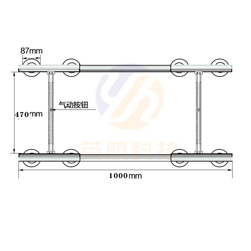 Handheld 55 to 85 inch general passive I-shaped car LCD glass suction cup screen, puller, eight plates, strong suction