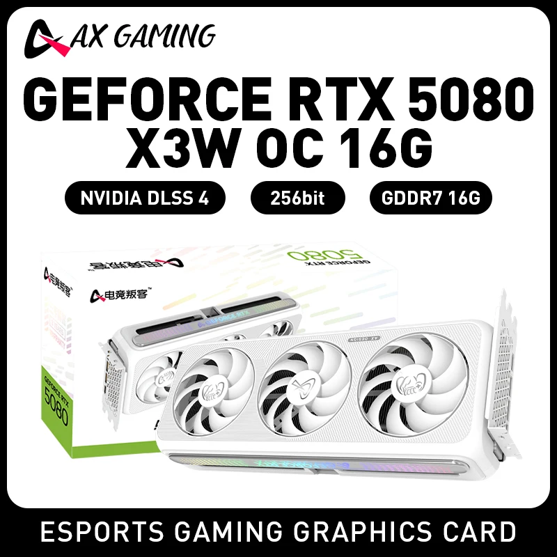 AX Gaming RTX5080 16GB X3W OC GDDR7 Desktop Esports Game Design Professional Graphics Independent Graphics Card Video Card