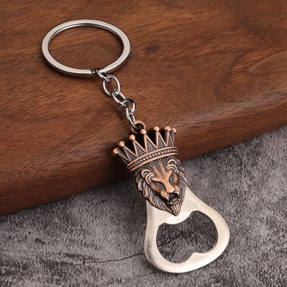 Sapo lobo tartaruga abridor de garrafa pendurado pingente mini bolso metal leão chaveiro bronze cor metal abridor de cerveja chaveiro masculino menino