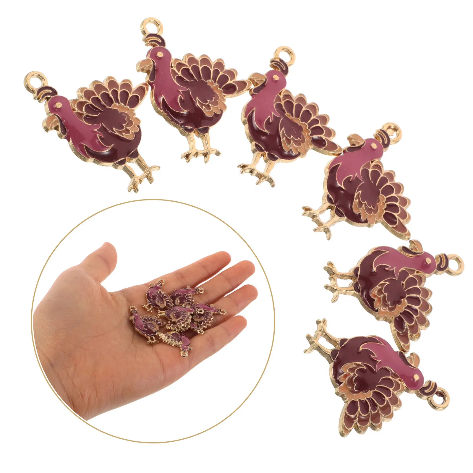 

24Pcs Thanksgiving Turkey Charms Alloy Pendants for Jewelry Making DIY Fall Ornaments Necklaces Earrings Bracelets Holiday