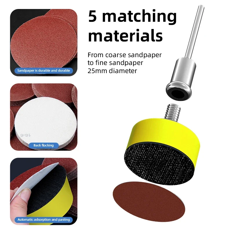 ITLY 1인치 100개입 사포 세트 25mm 샌딩 디스크 연마지 1인치 연마 패드 드레멜 공구용