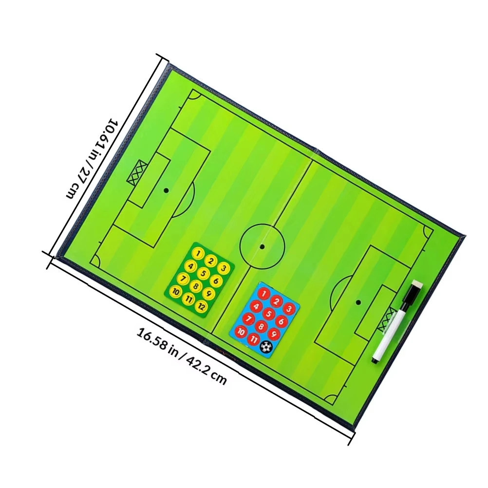 Magnetic Soccer Tactics Board, Foldable Football Coaching Clipboard with Magnets & Pen, Portable Strategy Board for Soccer Train view 2