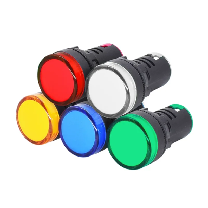 10pcs/lot 22mm AC/DC 48V Panel Indicate Led Signal Light Brightness Warterproof Indicator Indicating Lights Hole Size AD16-22D/S