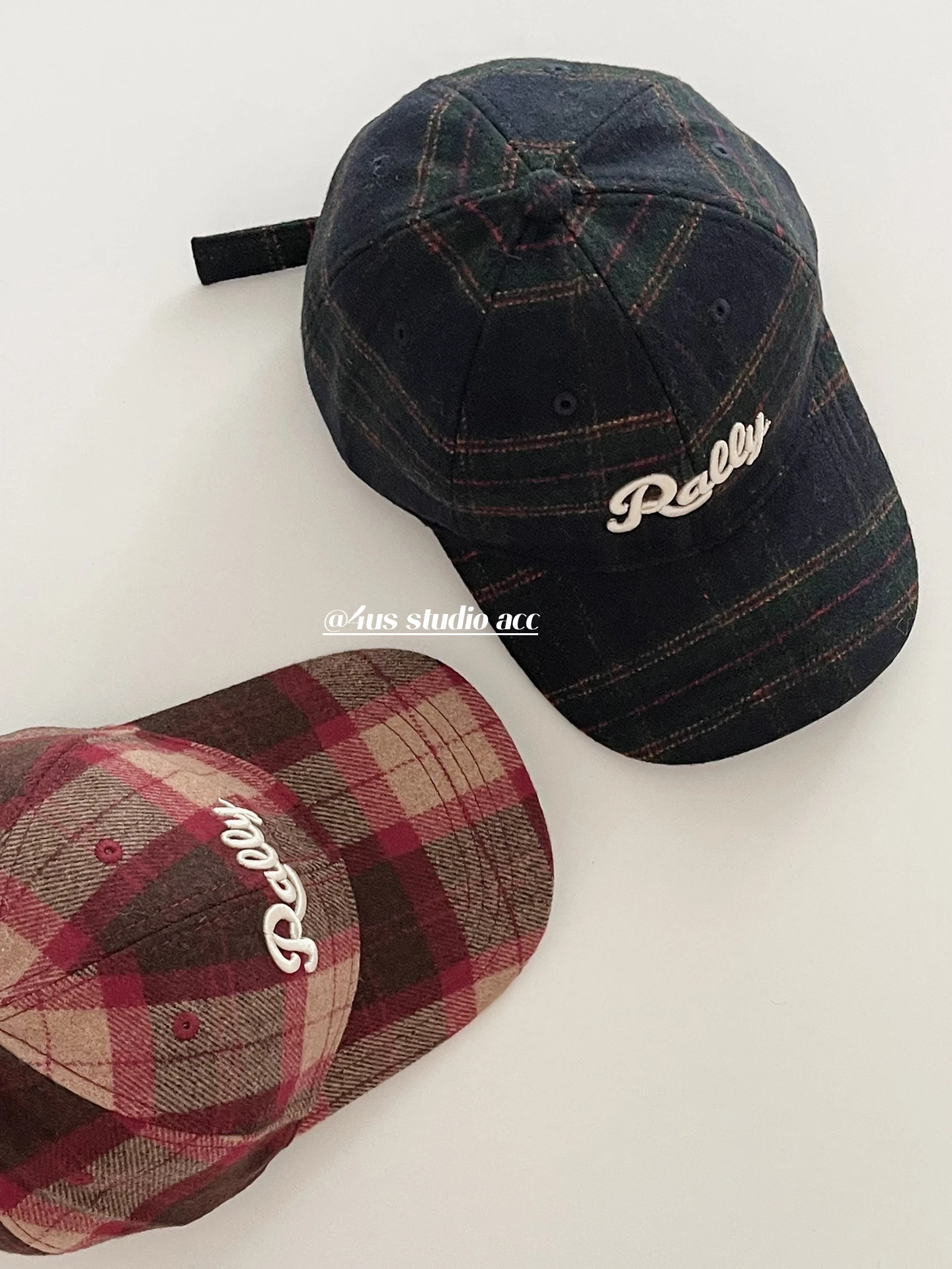 Autumn Winter Vintage Plaid Baseball Cap for Women with Embroidered Letters Deep Crown Trendy