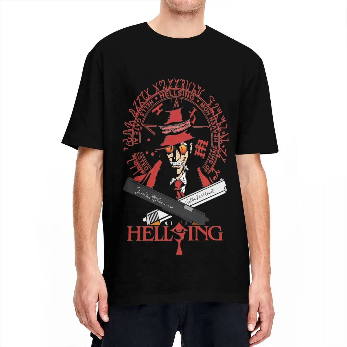 Hellsing Alucard Manga T-Shirt Men Women Funny 100% Cotton Tees Round Collar Short Sleeve T Shirt Plus Size Clothing