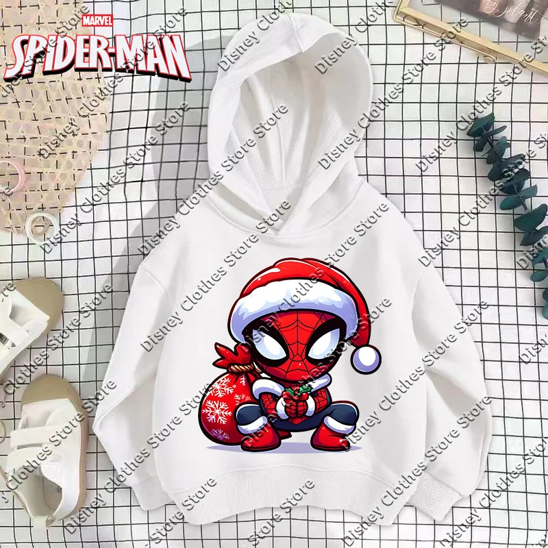 2025 Disney Kid Christmas Spiderman Children Hoodies Pullover Casual Clothes Anime Kids Sweatshirts for Girl Boy Cartoons Tops