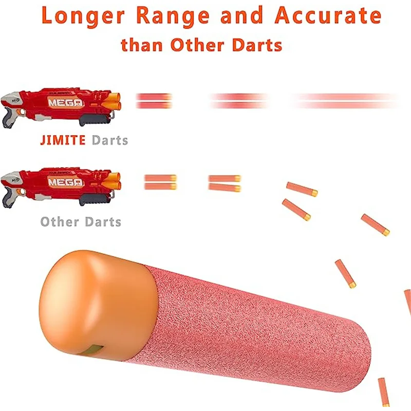 مجموعة إعادة تعبئة مكونة من 60 قطعة من FRENSIT Mega Darts، رصاصات إسفنجية متوافقة مع مسدس لعبة Nerf N-Strike Mega Series Blasters - أحمر وأزرق