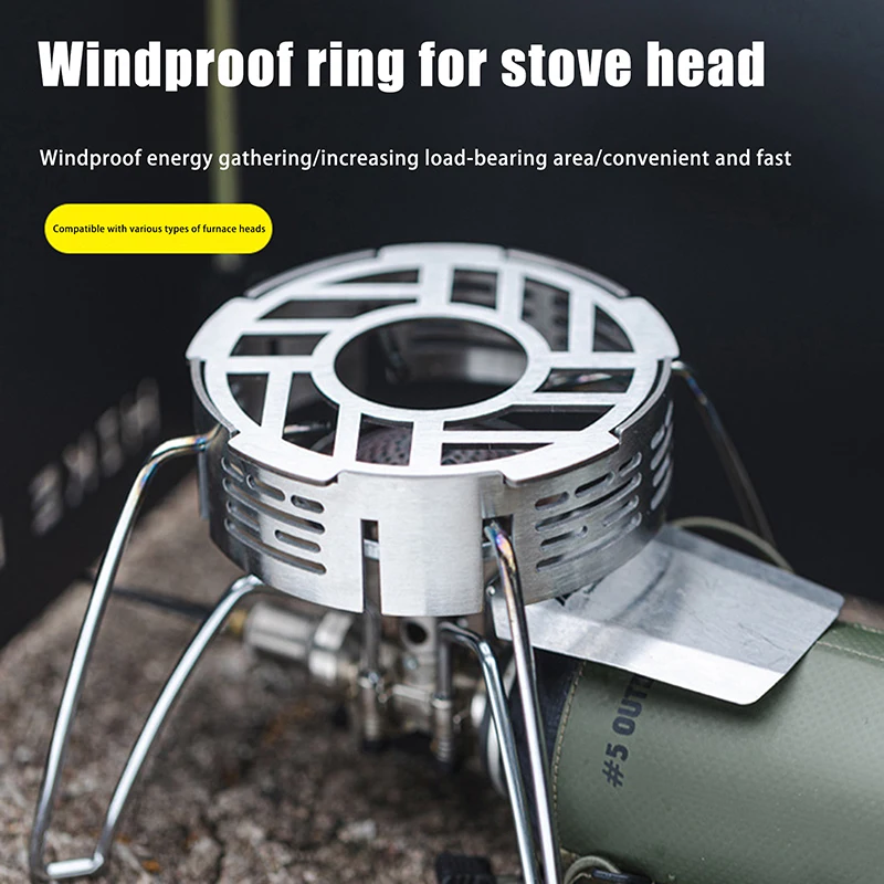

Mini Wind Camping Stoves Windproof Ring S/L Stainless Steel Gas Picnic Cookers Outdoor Stove Windshield Cooking Supplies