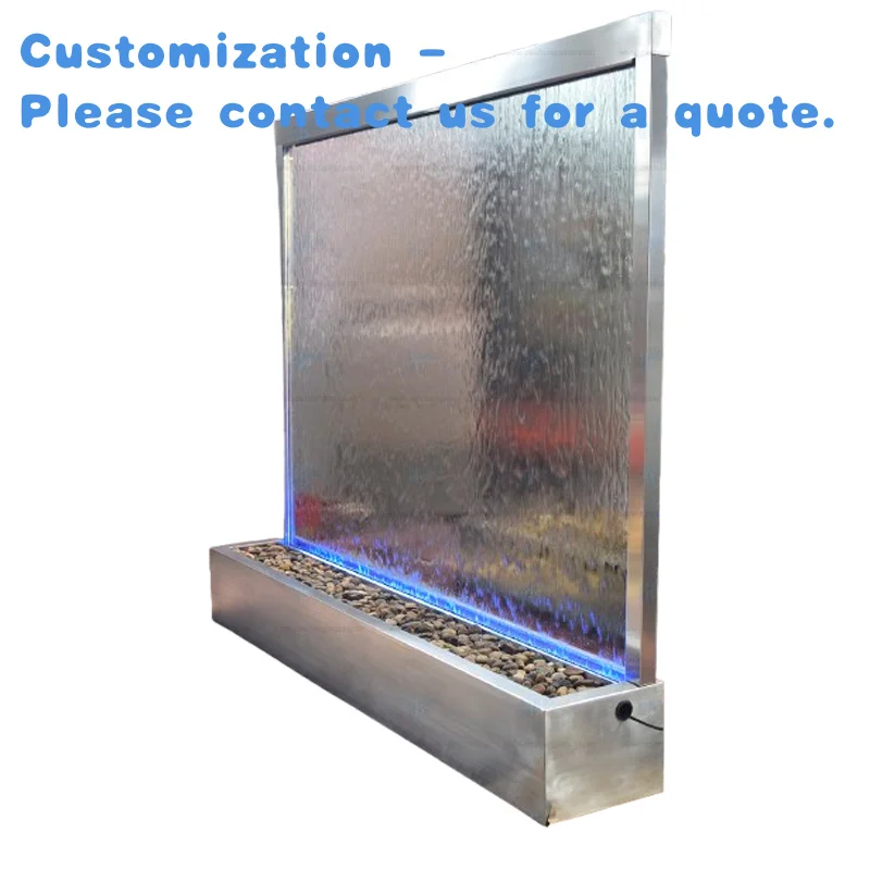 

custom.High Quality 2.2*1.9 Stainless Steel Indoor/Outdoor Waterfall Contemporary Design Wall Indoor Fountain