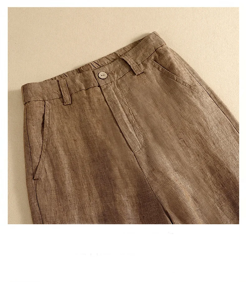 Linen High Waist Solid Color Wide Leg Pants Summer New Korean Women Loose Large Size Fashion Temperament Drape Casual Straight P