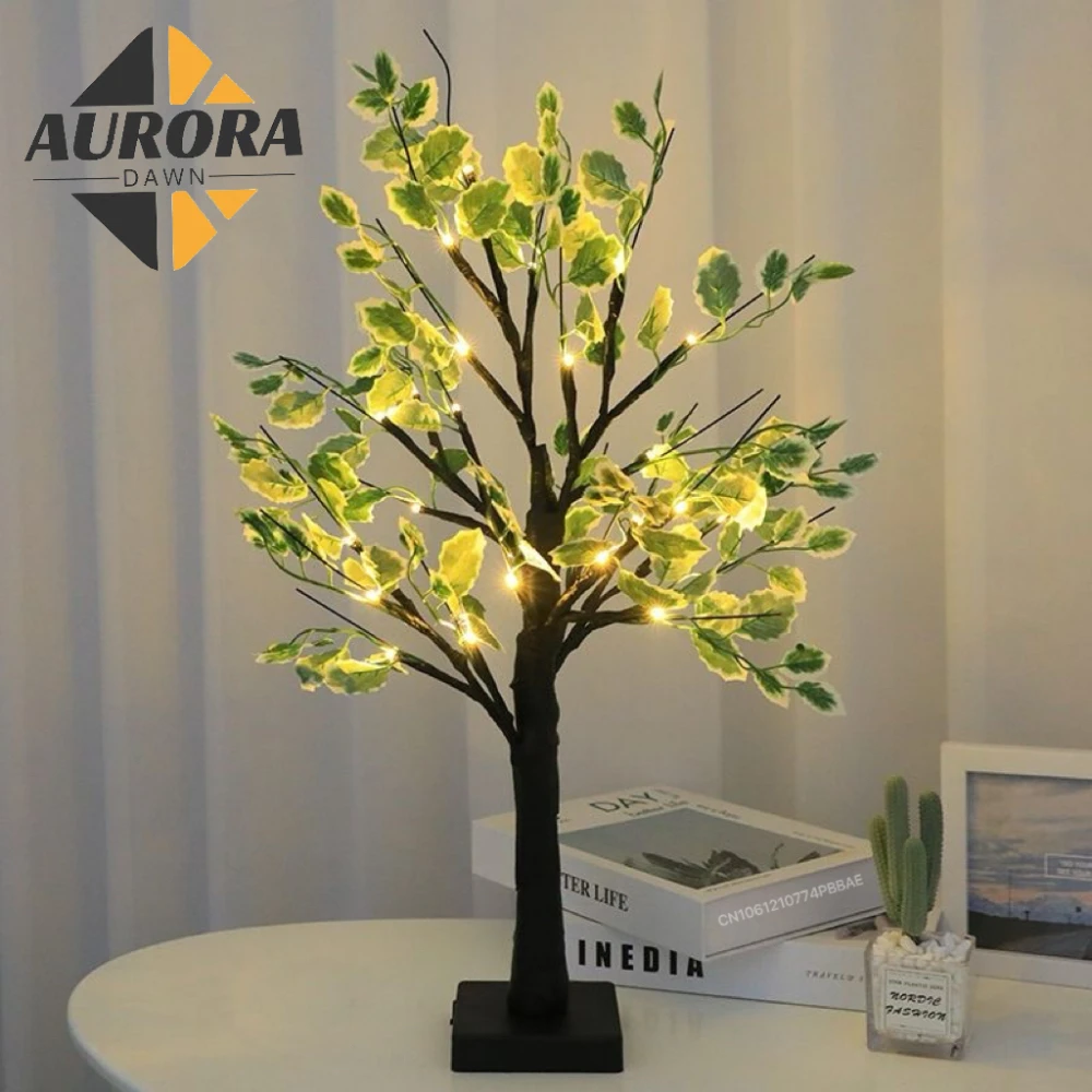 LED Tree Light Indoor Simulation White Birch Tree Home Decoration Light Christmas Party  Villa Room Hotel Scene Luminous Tree