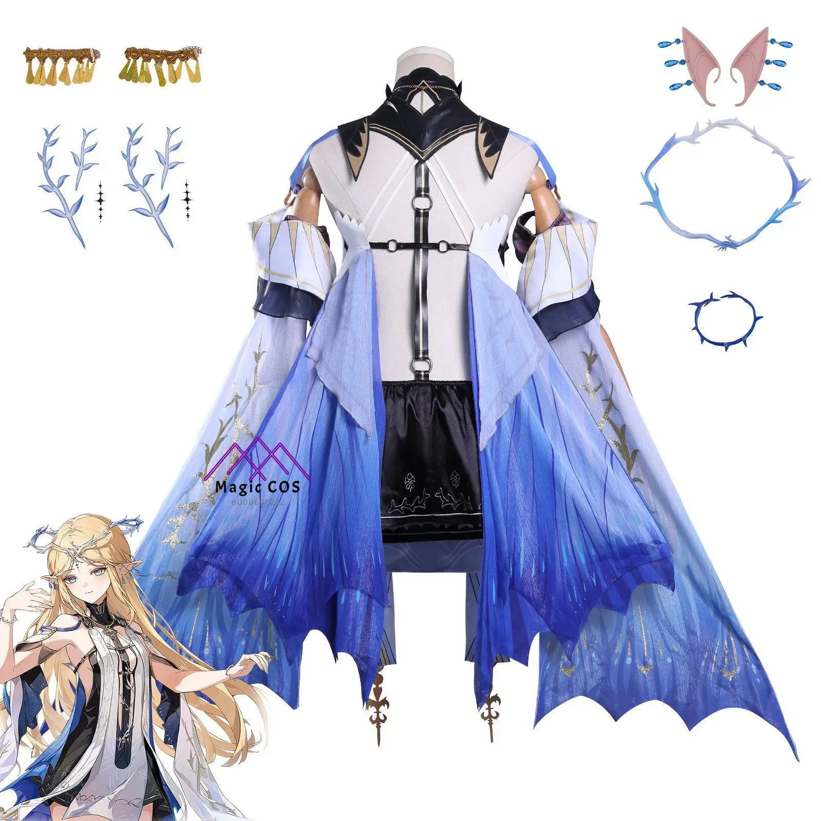 Popular Game Wuthering Waves Character Cosplay Costume Anime Cartethyia Role Play Outfit Dress for Women Adult Comic Con Party - Detail 1