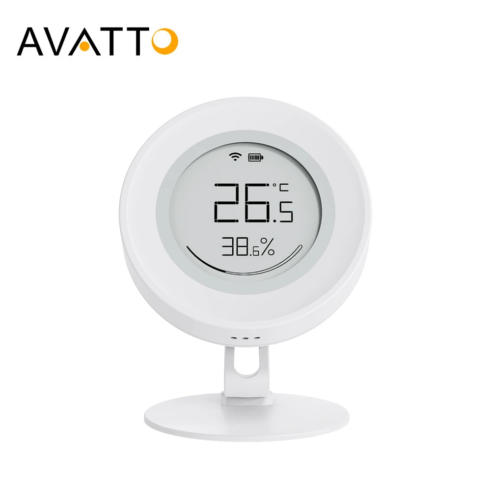 AVATTO Tuya ZigBee Low Power Battery Smart Temperature And Humidity Sensor With E-ink Screen Support Alexa Google Home Alice