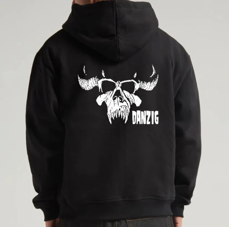 

2025 Autumn and Winter Danzig Heavy Metal Band Men's Black Zip Hoodie (Multiple Variations)