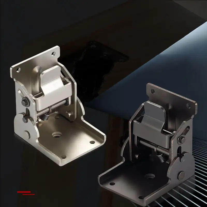 90 Degree Furniture Hinges Self-Locking Folding Hinge Table Door Connection Anti-Corrosion Invisible Corner Brackets