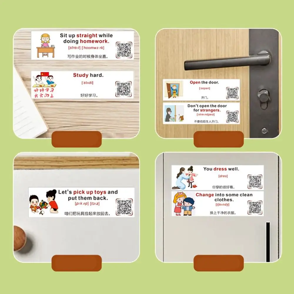 Life Scene Stickers Spoken English Stickers Labeling Stickers Enlightening English Words Sentences Sticker Adhensive
