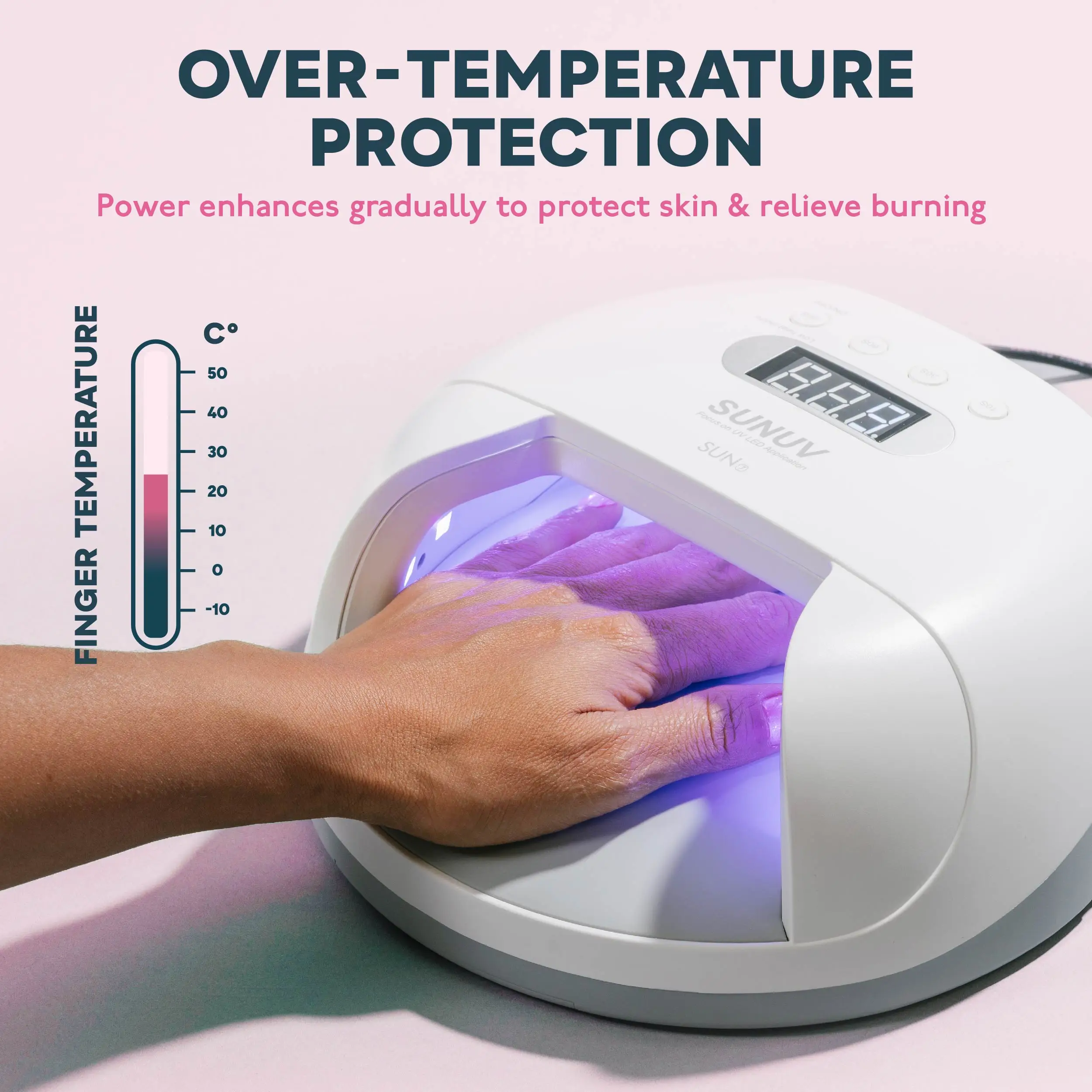 Sunuv lâmpada de unhas sun7 uv led secador de lâmpada de unhas grande potência cura rápida gel profissional secadores de unhas uv gel ferramentas de secagem máquina