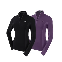riding horse suit equine coat long sleeve black T shirt cool clean breathable fabric competition equestrian equipment