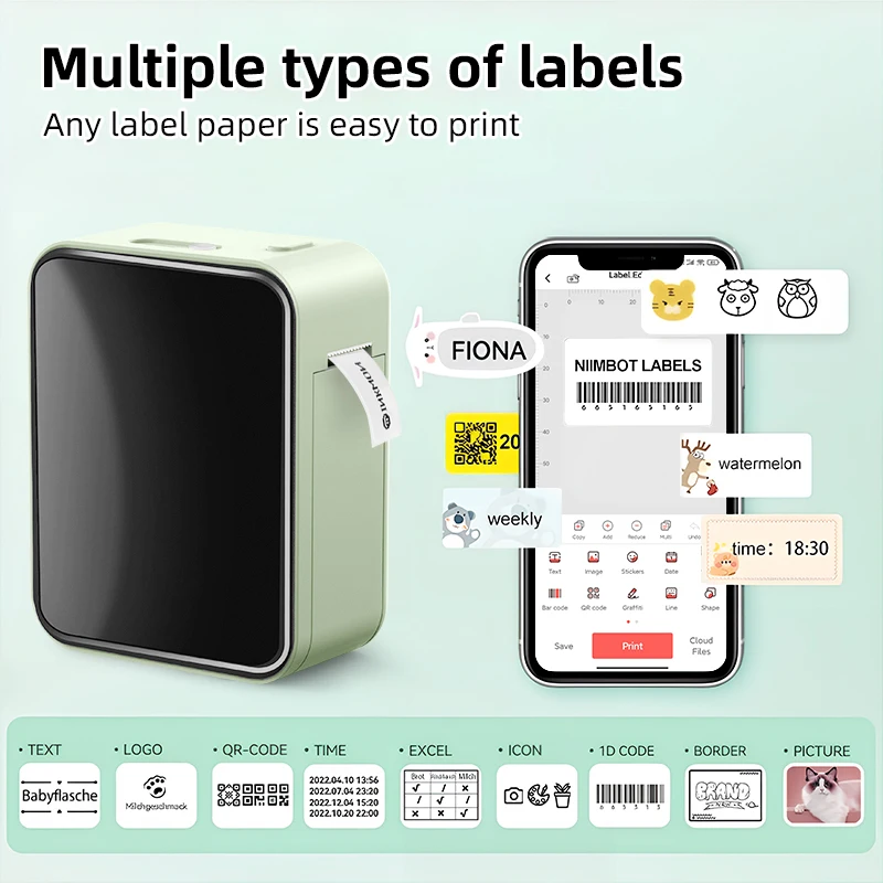 Marklife Mini Label Printer P15 B1 B21 Bluetooth Thermal Sticker Printer For Kitchen School Office To Gift/Diy Creative/Marking