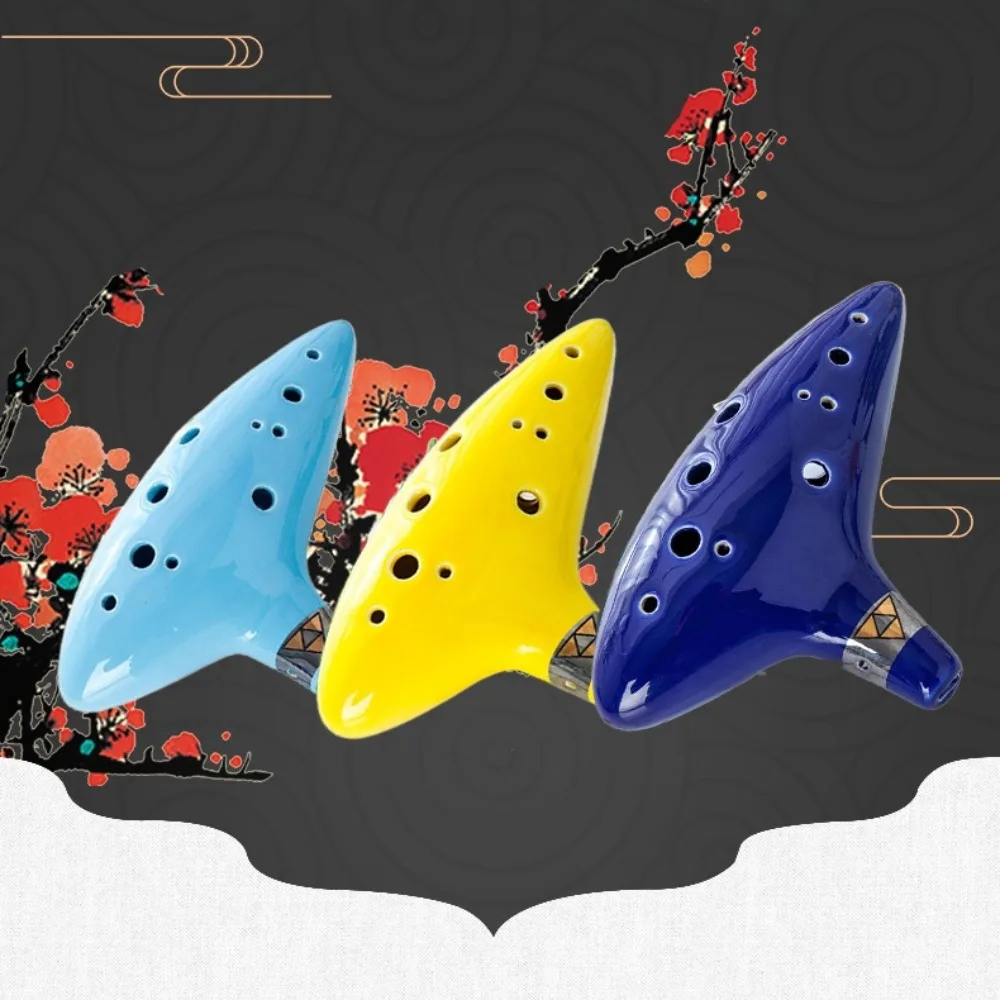 

1 Set Musical Instrument 12 Holes Ocarina of Time C Tone Alto C Ocarina Flute Ceramic Vessel Ocarina Home Education