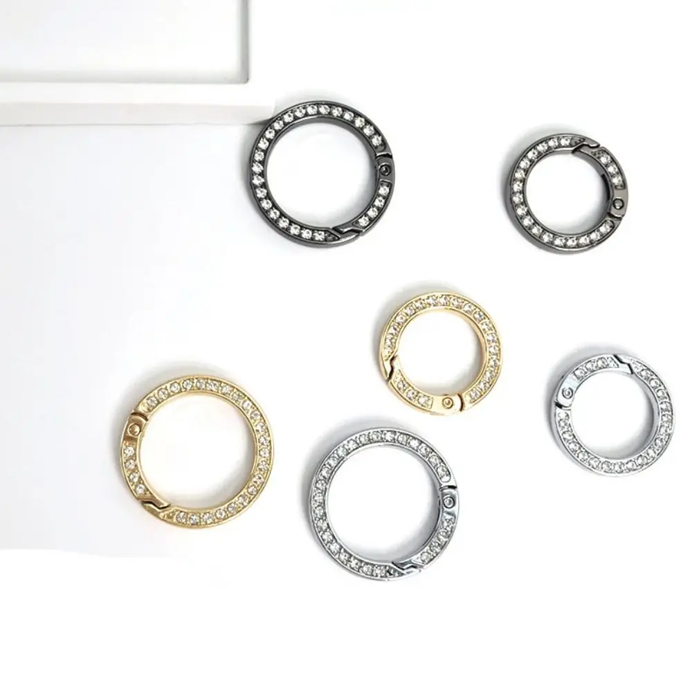 High Quality Black old silver Spring O-Ring Buckles 18.8mm Round Bag Belt Buckle Snap Clasp Clip Purses Handbags Buckles