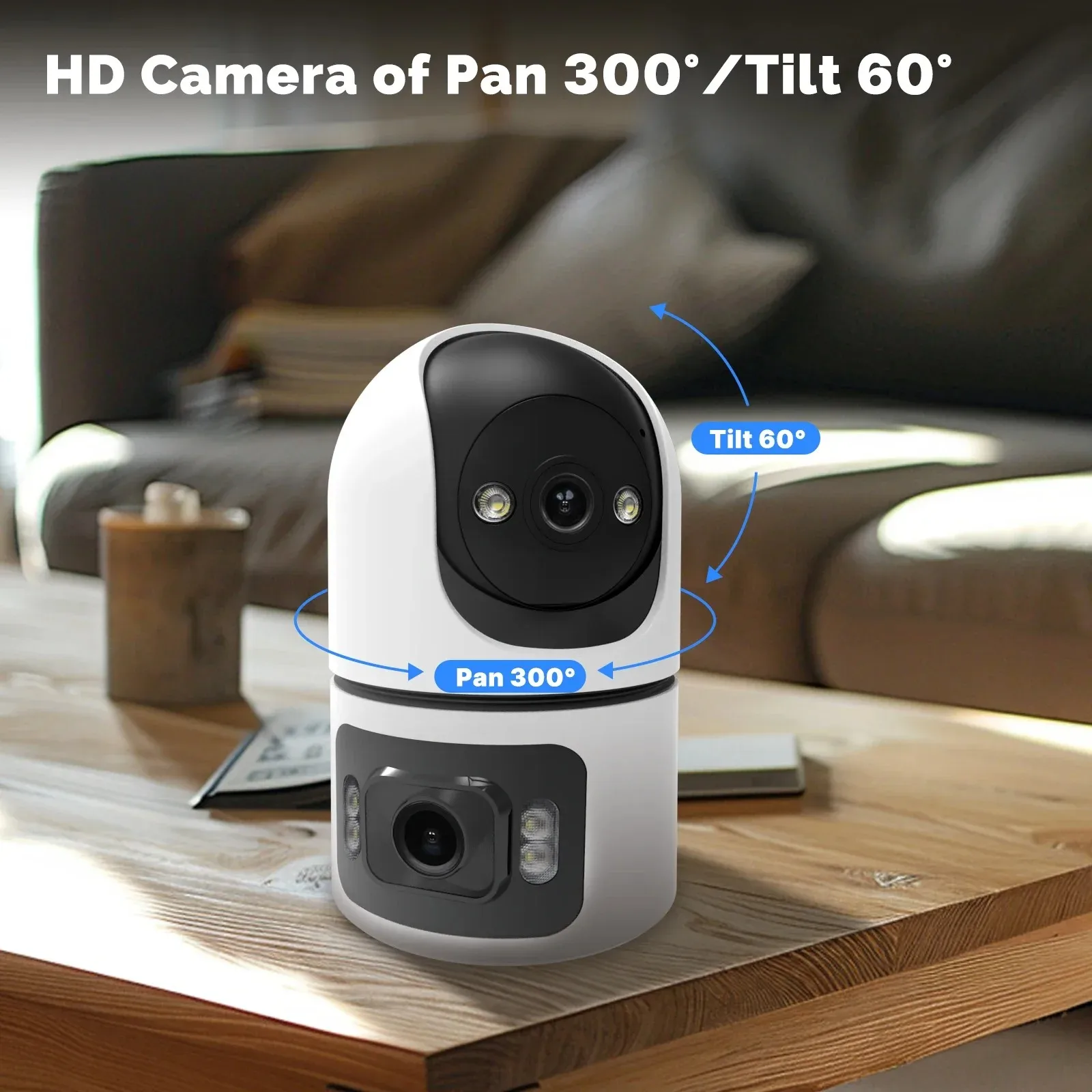 Câmera ip wi-fi de 8mp, lente dupla com suporte ajustável, câmeras de vigilância sem fio de segurança, onvif, zoom 10x, monitor de bebê yoosee