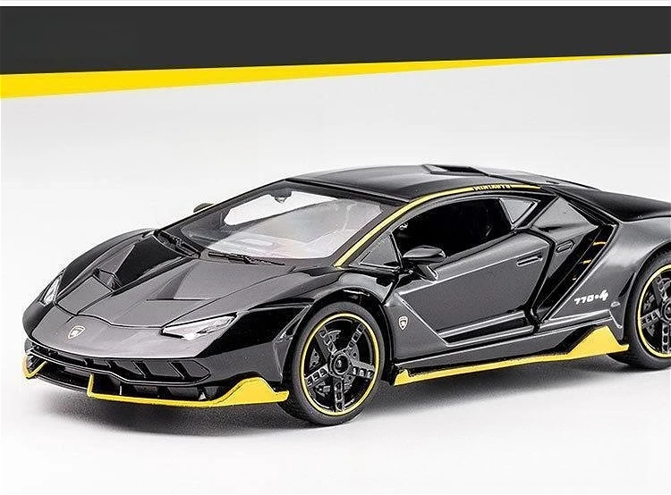 1:32 LP770 pista coche deportivo sonido y luz tirar hacia atrás juguete modelo ornamento Diecast aleación coche modelo coleccionable