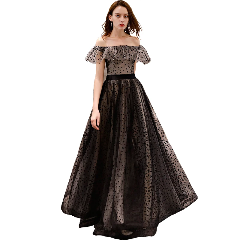 A Line Off Shoulder Long Prom Dresses Women\'s Elegant Formal Occasion Party Dress Evening Gown