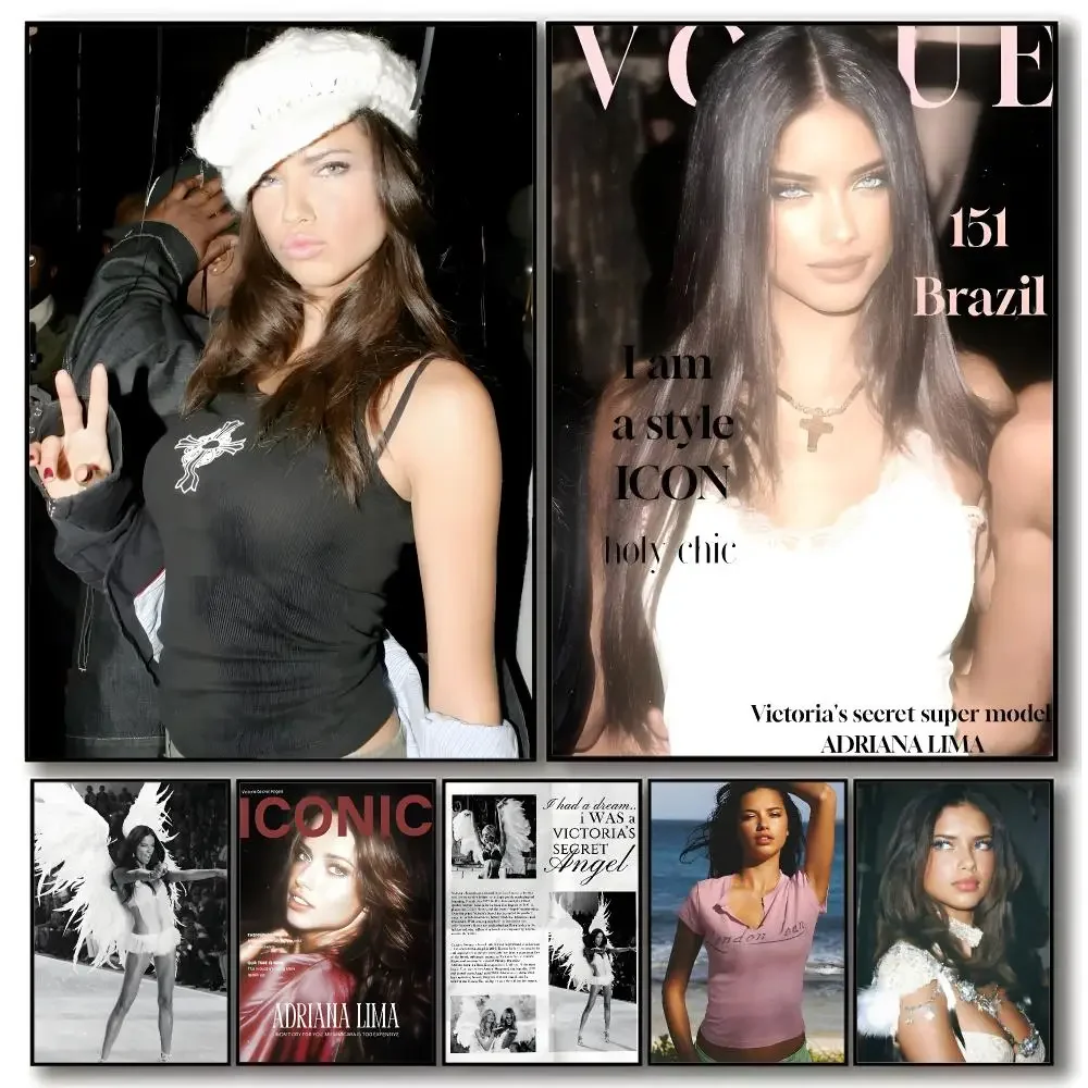 Fashion Model Adriana Lima Poster Aesthetic Dorm & Bedroom Wall Art Decor