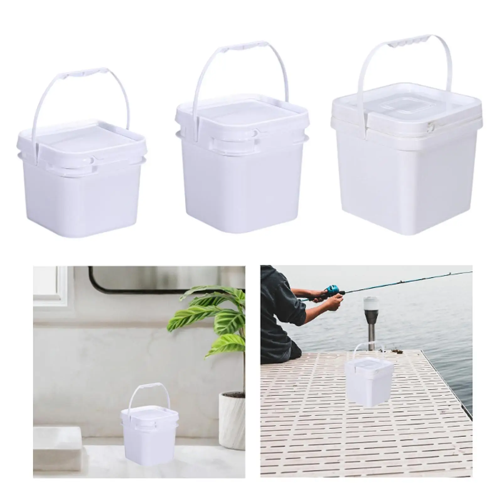 Empty Paint Pail Lightweight Food Storage Bucket for Travel Garage Dorm Room