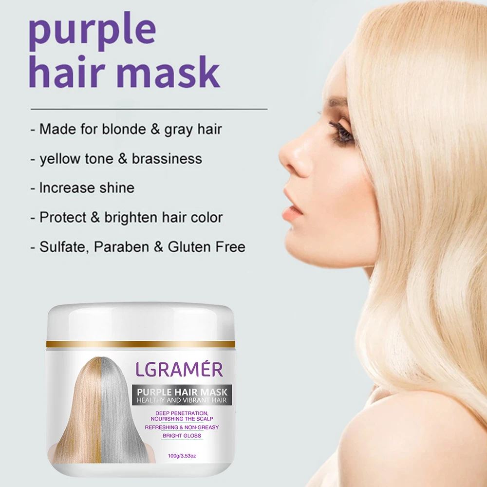 Keratin Purple Hair Mask Provides Deep Hydration Deep Penetration and Nourishment To Repair Damaged Hair and Increase Hair Shine