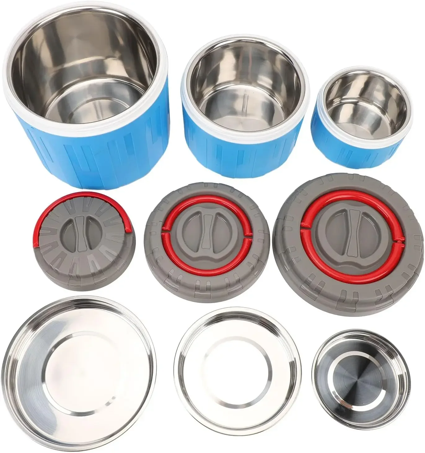4 Pcs Insulated Box, 304 Stainless Steel Stackable Leakproof Insulated Vacuum Food Container Insulation Lunch Box