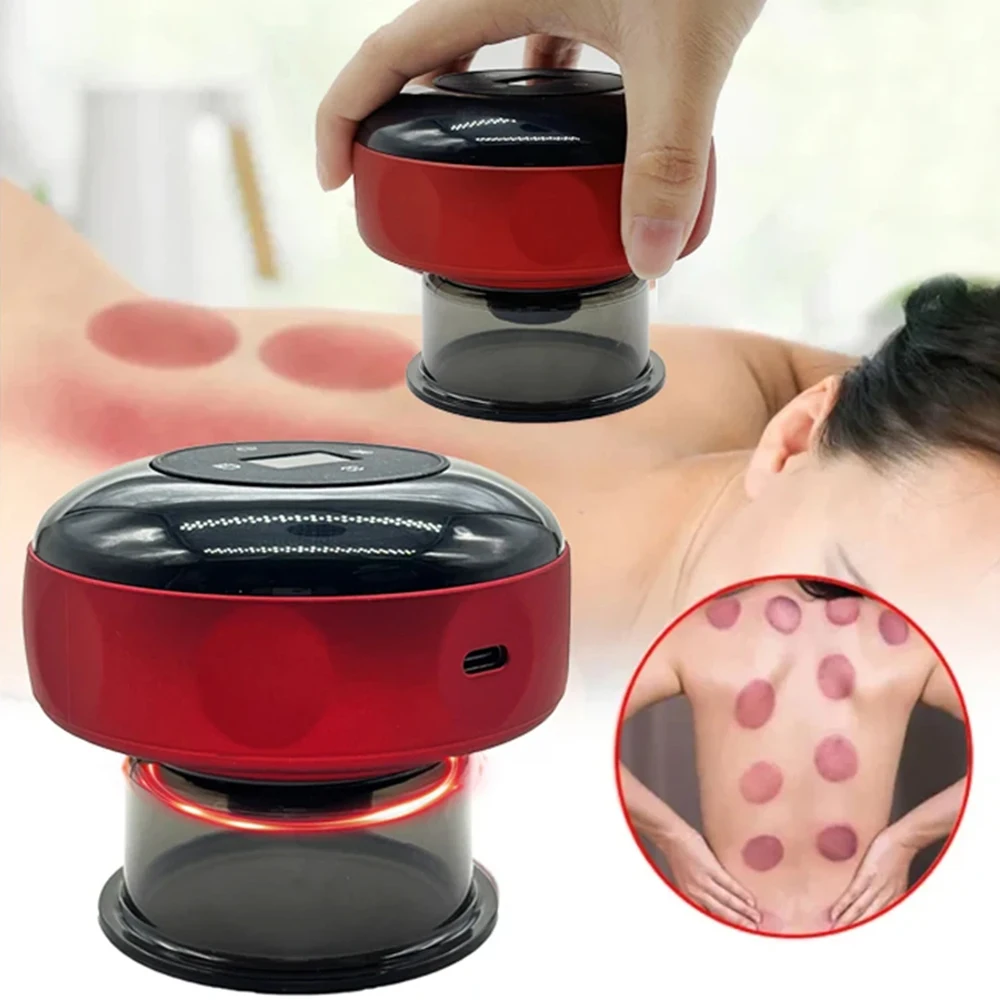 12スピード真空カッピング装置、加熱吸引カップ付きスマート電動ボディスクレイピング器具、背中、首、腕の美容マッサージツール