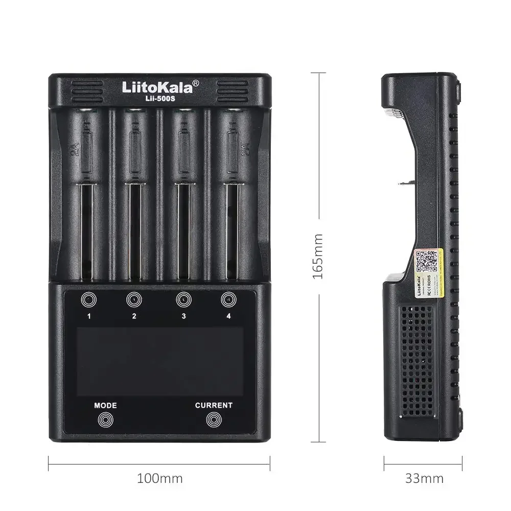 LiitoKala Lii-500S 18650 LCD Battery Charger for 26650 16340 18350 3.7V 1.2V Ni-MH Ni-Cd Li-ion Test battery capacity