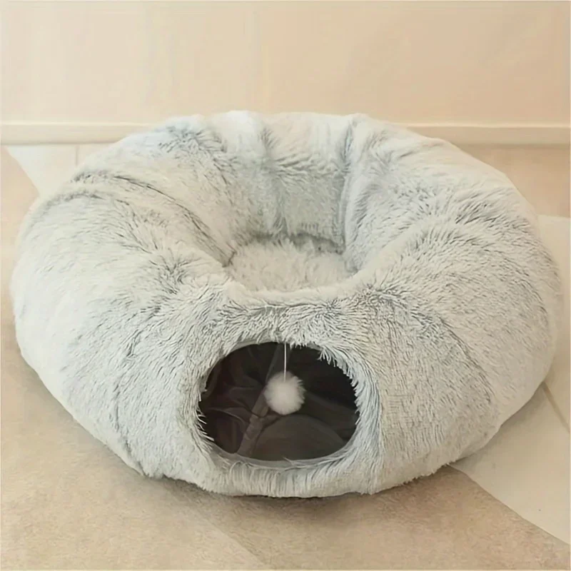 Cat Nest Four Seasons Universal Plush Cat Nest Pet Cat Tunnel Plush Warm Pet FoldableChannel Nest Kennel Washable