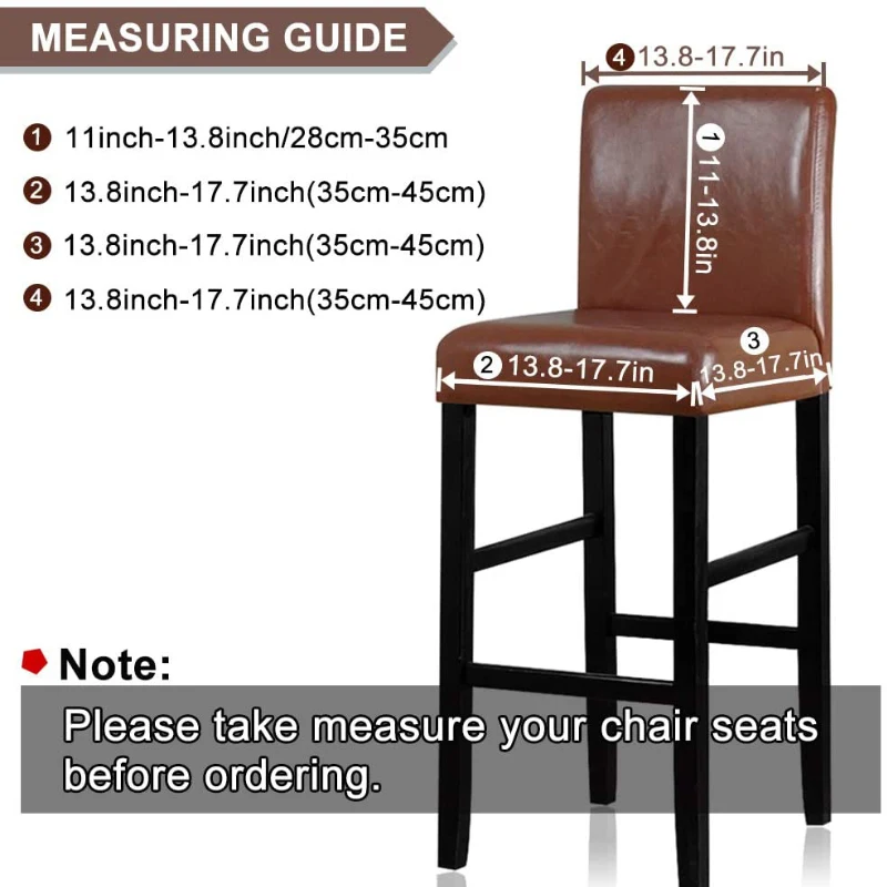 Jacquard Bar Chair Cover Short Back Bar Stool Seat Covers Slipcovers Hotel Banquet Dining Small Size Chair Case Solid Color