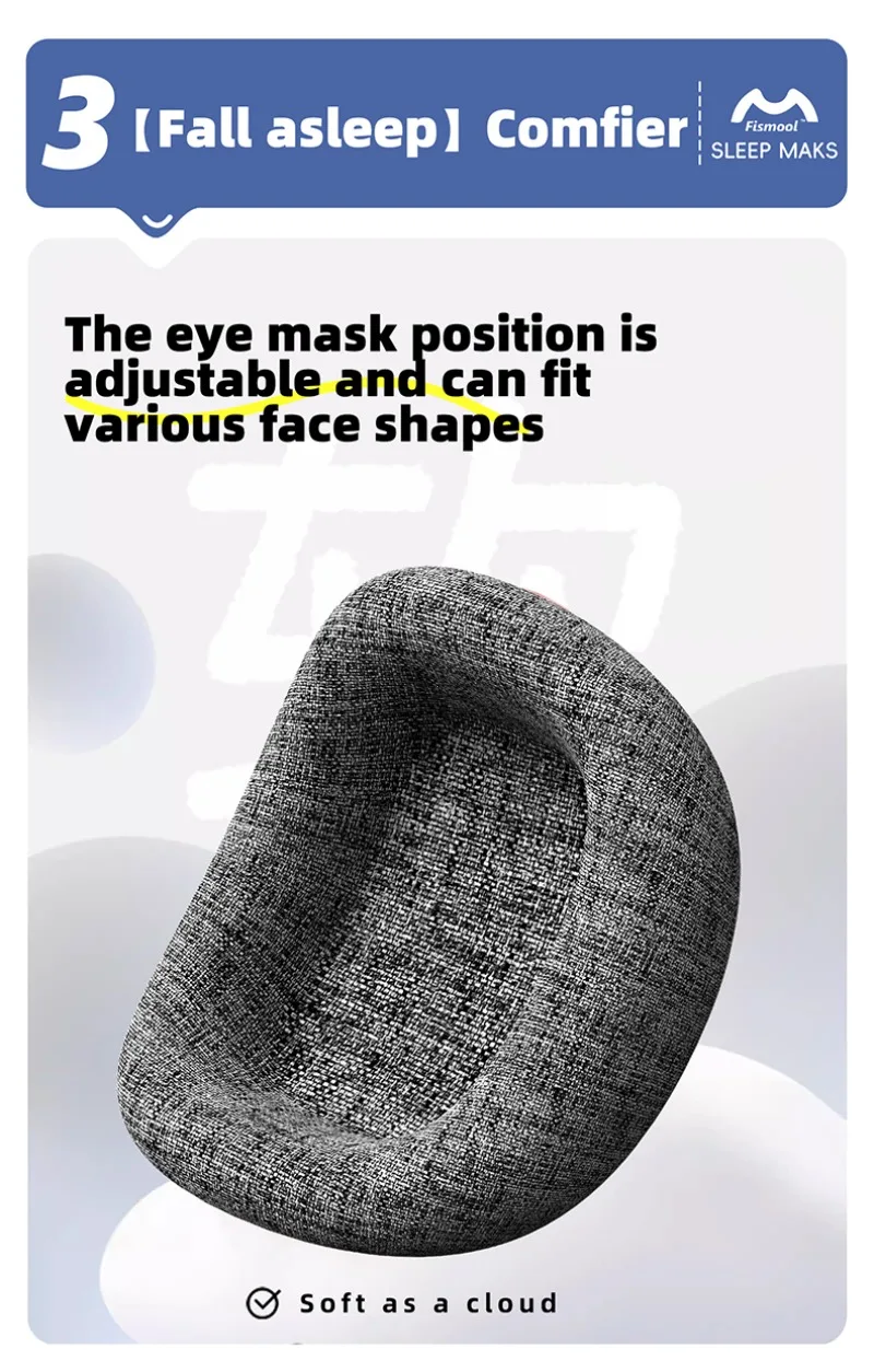 3D Sleeping Eye Mask Block Out Light Sleep Mask for Eyes Slaapmasker Eye Shade Blindfold Sleeping Aid Mask Eyepatch Adjustable