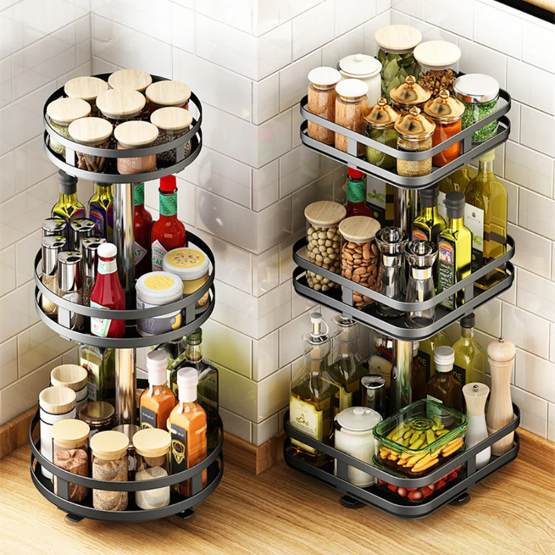 

Rotatable kitchen spice box, countertop, condiments, salt, sauce and vinegar special multi-functional household storage tray