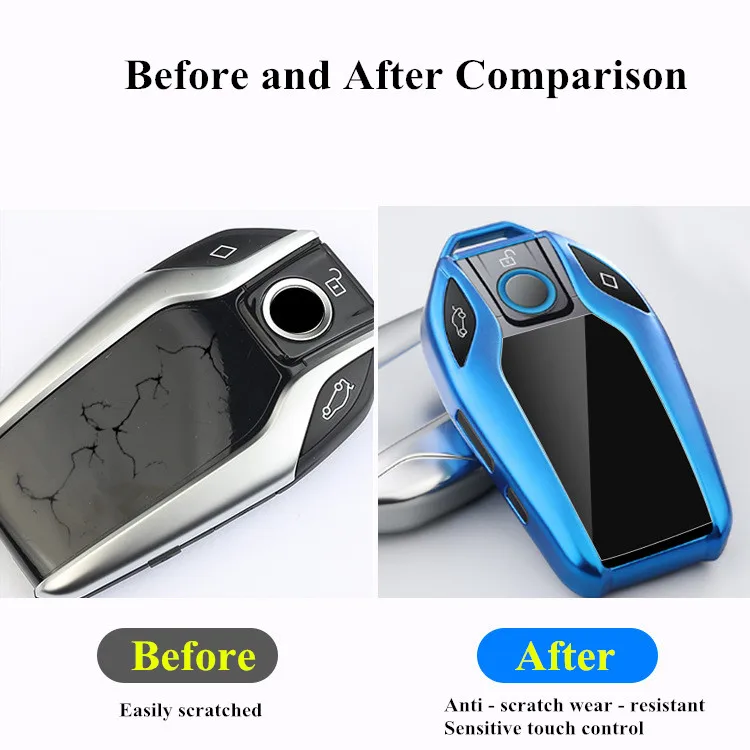 Front Rear Screen Touchscreen Scratch-Resistant Protective Film Car Key Case Cover For BMW X3 X4 X5 I8 730li 740li 5/6/7