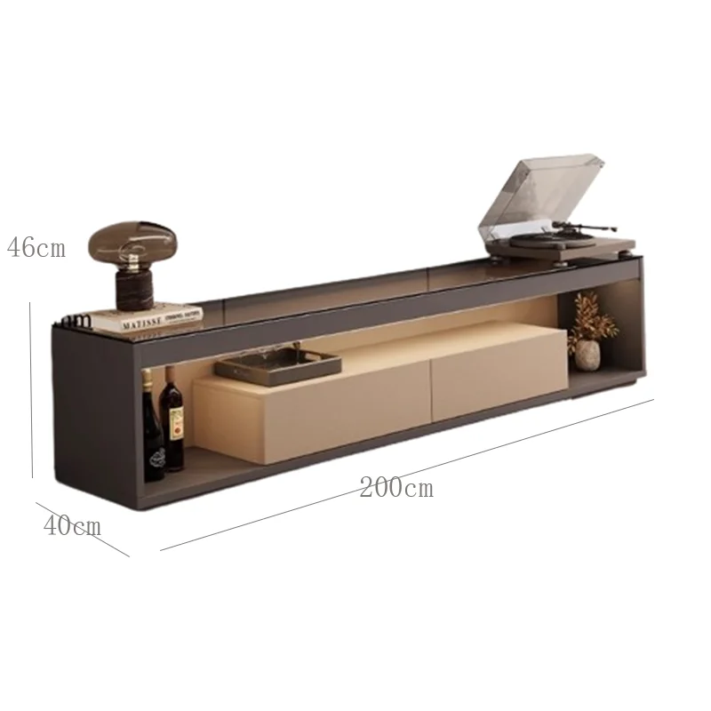 xx-Transparent Tv Table Cabinet Storage Luxury Floor Modern Tv Table Entertainment Center Meuble Television Salon Furnitures*