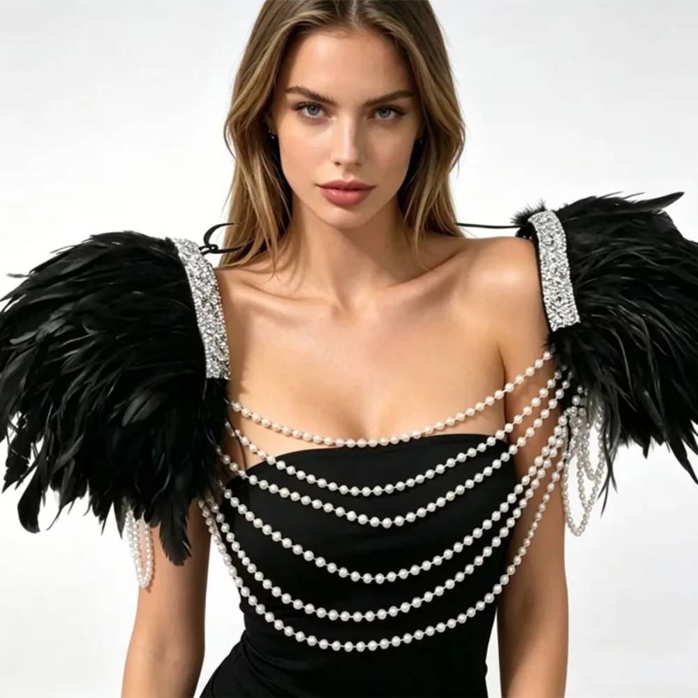 Glitter Sparkling Diamond Tassel Shoulder Badge Gothic Makeup Ball Party Carnival Halloween Shoulder Float Costume Accessories