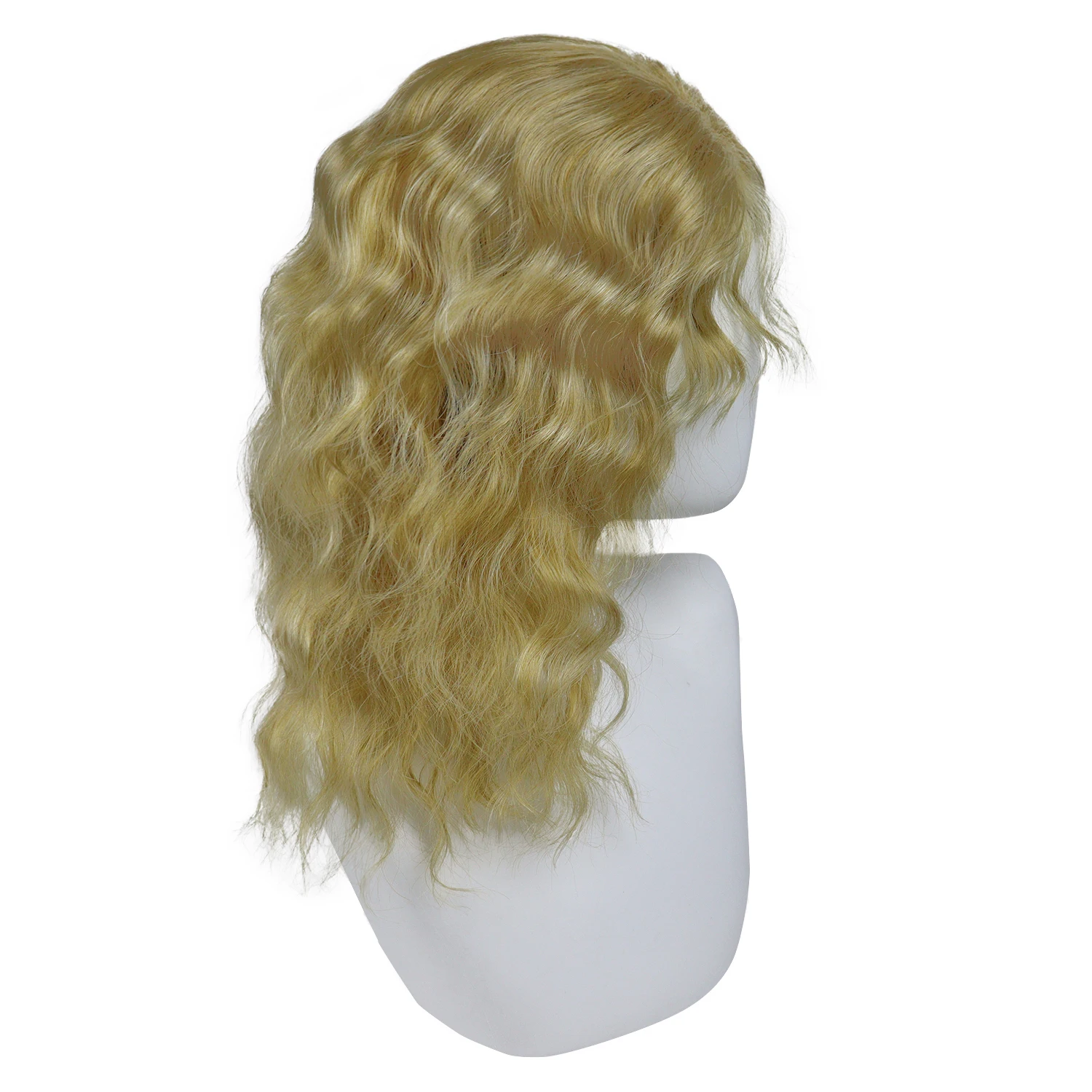 

Synthetic Hair Long Mixed Blonde Wig with Bangs 80s Wigs for Men Vintage Punk Hairstyle Halloween Costume Wigs Wave Male Cosplay