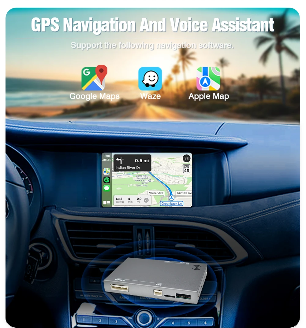 AUTOTOP Kabelloses CarPlay Android Auto Modul für Infiniti QX30 Q30 2013-2019 Auto-Upgrade Nachrüstkit MirrorLink Airplay AUX BT – Detail 9