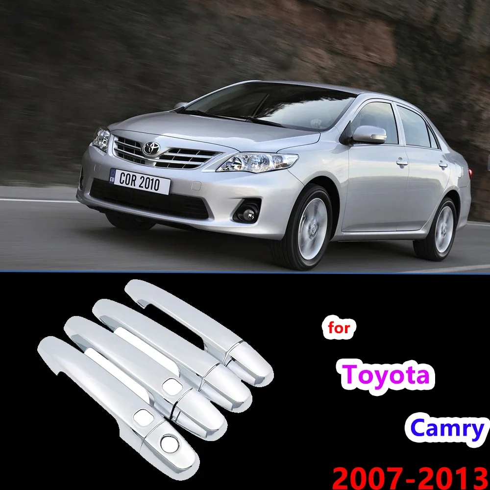 Chrome Handles Cover Trim Set for Toyota Corolla E140 E150 2007~2013 Accessories Stickers Car Styling 2008 2009 2010 2011 2012