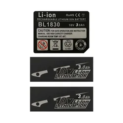 2 Sets BL1830 Tag Li-Ion battery 18V Sticker Label For Makita 18V 9Ah 6Ah 5Ah 4Ah 3Ah BL1860 battery Logo Drill Hammer Wrench