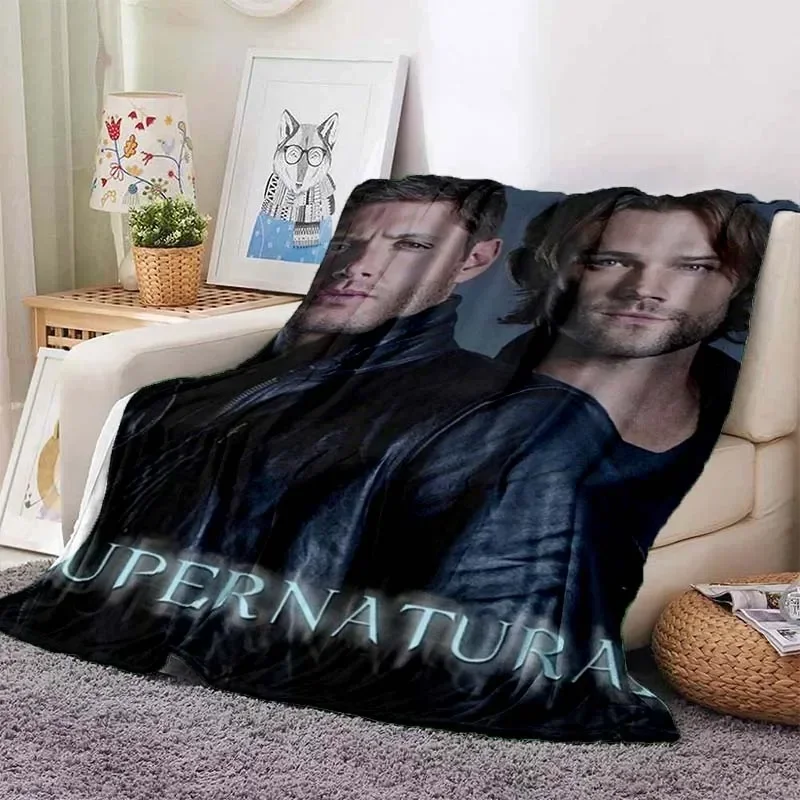 Movie supernatural - evil power printed blanket, flannel office home air conditioning blanket, multifunctional blanket