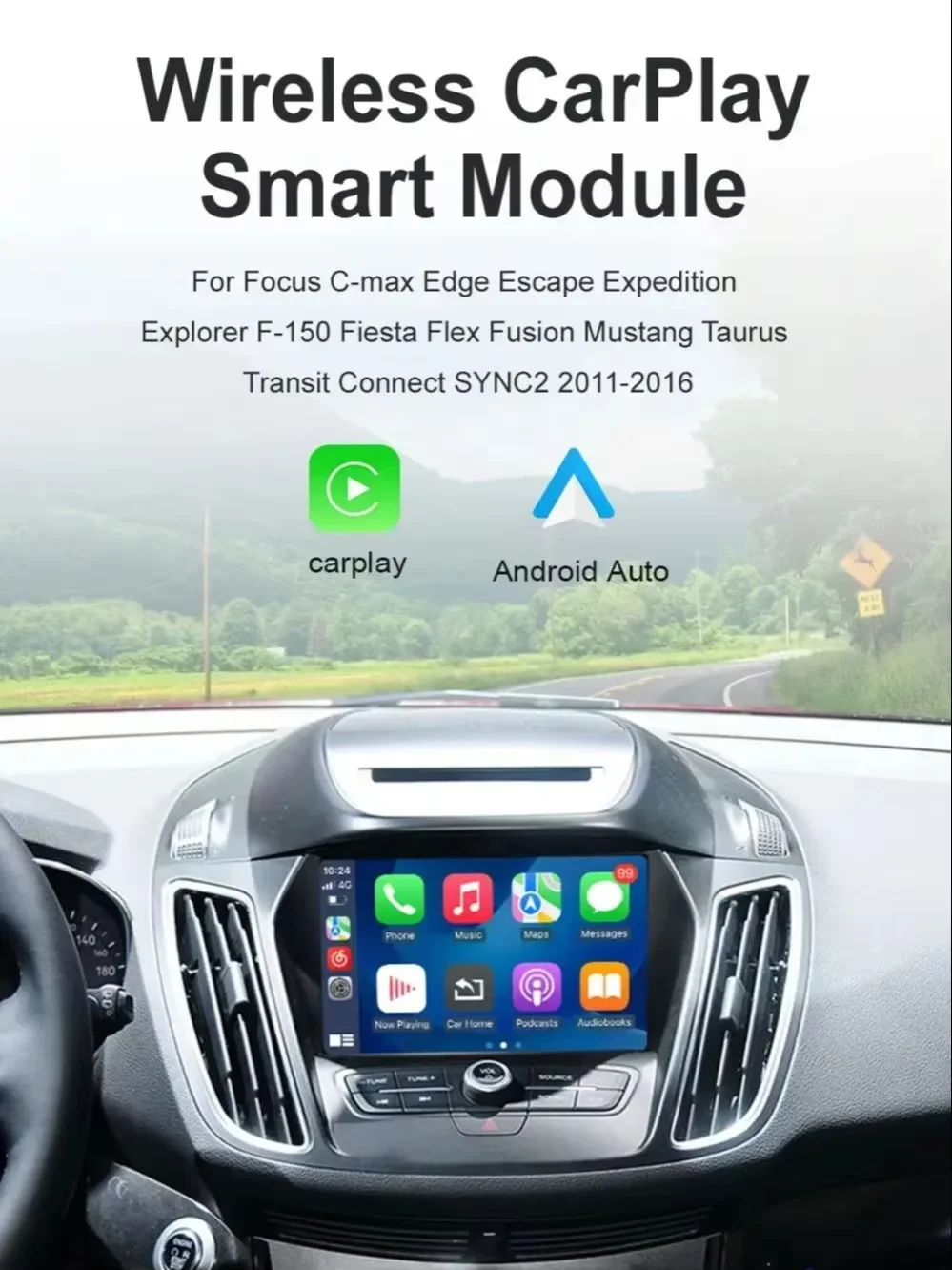 AUTOABC-Kabelloses CarPlay Android Auto für Ford Sync 2 F-150 Expedition AirPlay Car Play Funktionen