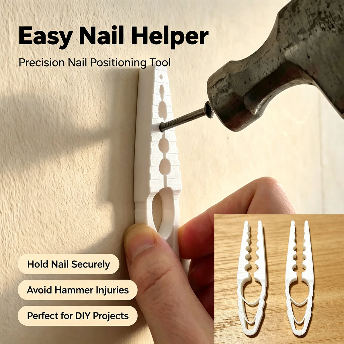 Nail hammering aid, anti-smash hand-held nailer, household nail fixing and clamping tool