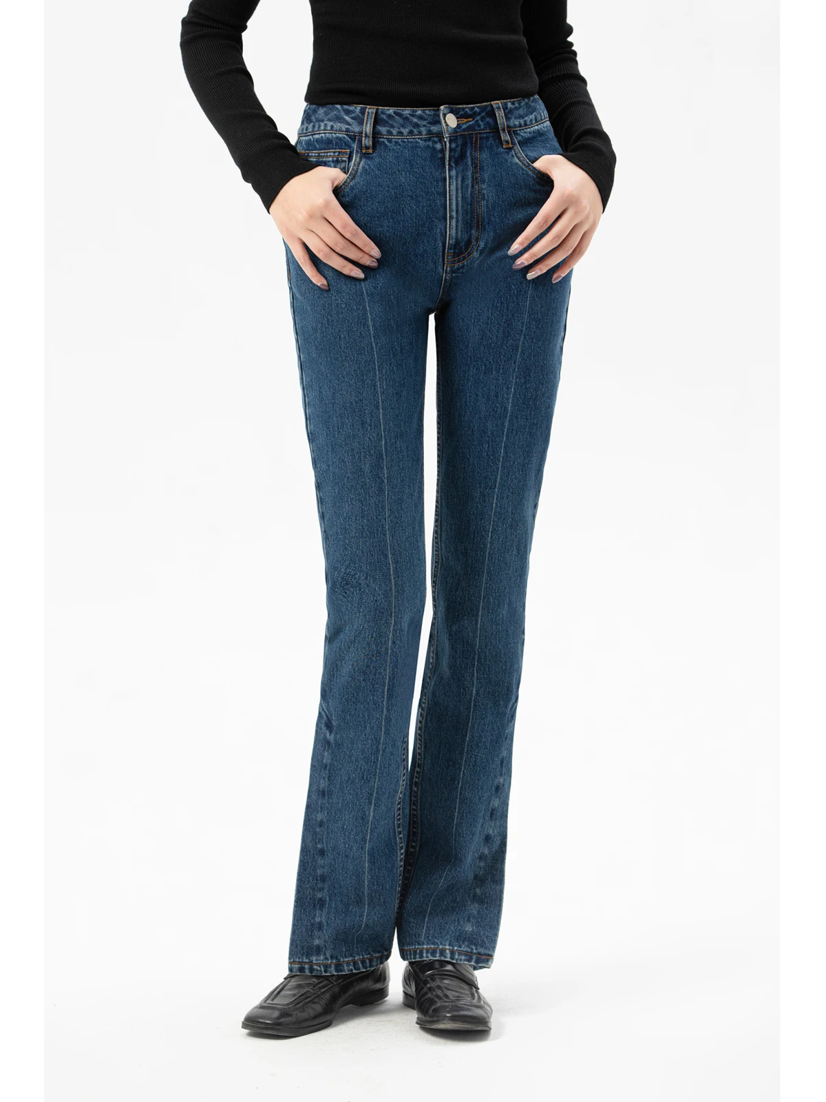 

Новинка осени: Женские джинсы с длинным разрезом по всей длине, прямые, с боковыми разрезами, эффект стройности, винтажный стиль