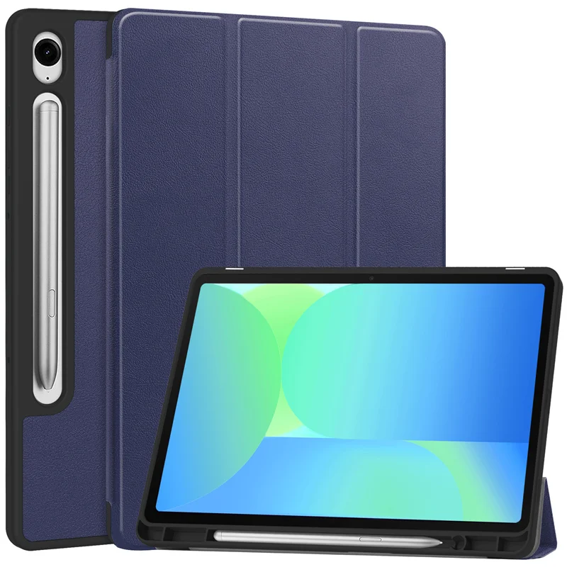

Умный тройной чехол из искусственной кожи с держателем для ручек для Samsung Tab S9 FE, чехол для Funda Samsung Galaxy Tab S10 FE SM-X510 X520 10,9